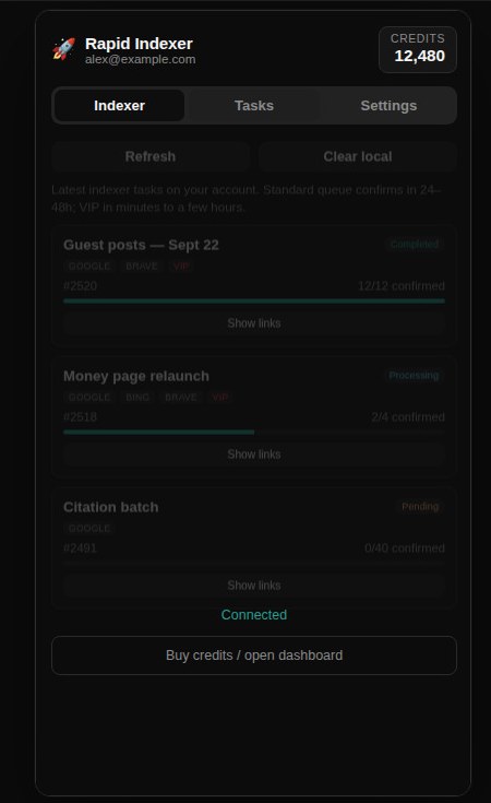 Tasks tab showing completed, processing, and pending indexer tasks with crawl progress